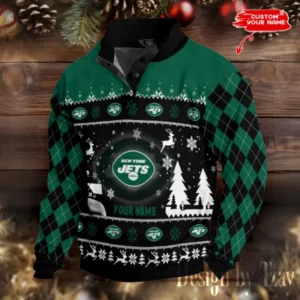 New York Jets Christmas Double Stand Collar Sport Hoodies AMCDBH00300
