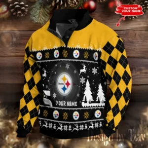 Pittsburgh Steelers Christmas Double Stand Collar Sport Hoodies AMCDBH00354