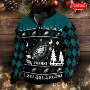 Philadelphia Eagles Christmas Double Stand Collar Sport Hoodies AMCDBH00355