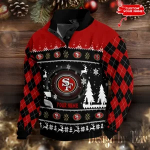 San Francisco 49ers Christmas Double Stand Collar Sport Hoodies AMCDBH00356
