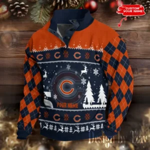 Chicago Bears Christmas Double Stand Collar Sport Hoodies AMCDBH00301