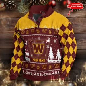 Washington Commanders Christmas Double Stand Collar Sport Hoodies AMCDBH00367