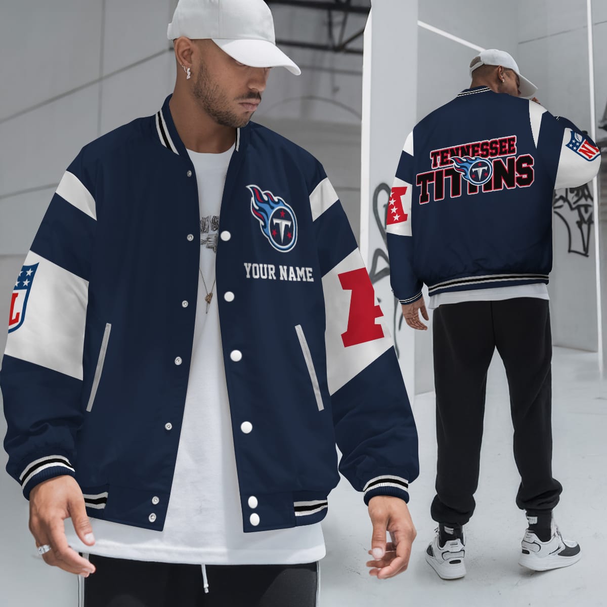 Tennessee Titans National Football Conference Unisex Varsity Jacket Limited Edition AMCVJK0000129 - Image 4