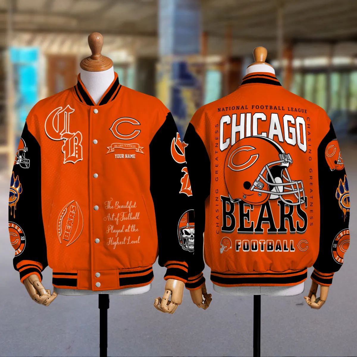 Chicago Bears National Football Conference Unisex Varsity Jacket Limited Edition AZTAVJK0000133 - Image 2