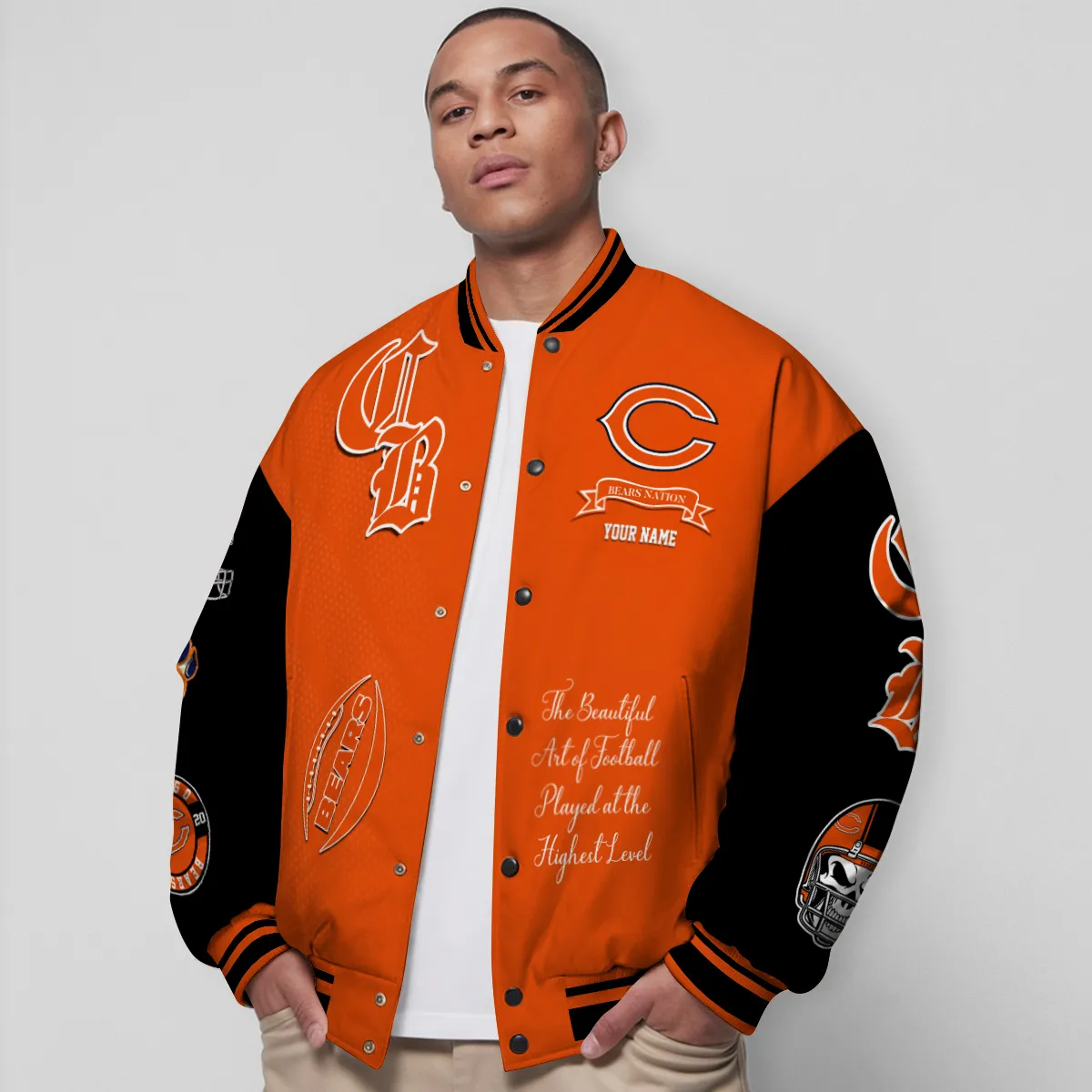 Chicago Bears National Football Conference Unisex Varsity Jacket Limited Edition AZTAVJK0000133