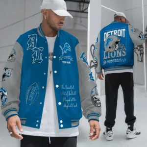 Detroit Lions National Football Conference Unisex Varsity Jacket Limited Edition AZTAVJK0000135