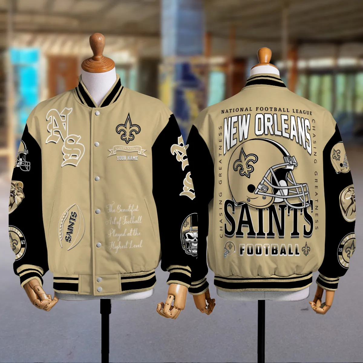 New Orleans Saints National Football Conference Unisex Varsity Jacket Limited Edition AZTAVJK0000139 - Image 2