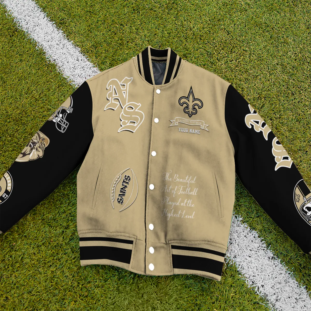 New Orleans Saints National Football Conference Unisex Varsity Jacket Limited Edition AZTAVJK0000139 - Image 3