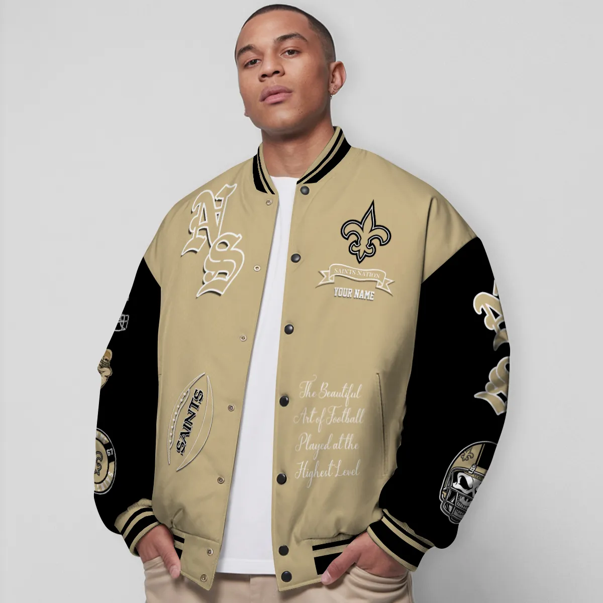 New Orleans Saints National Football Conference Unisex Varsity Jacket Limited Edition AZTAVJK0000139 - Image 5