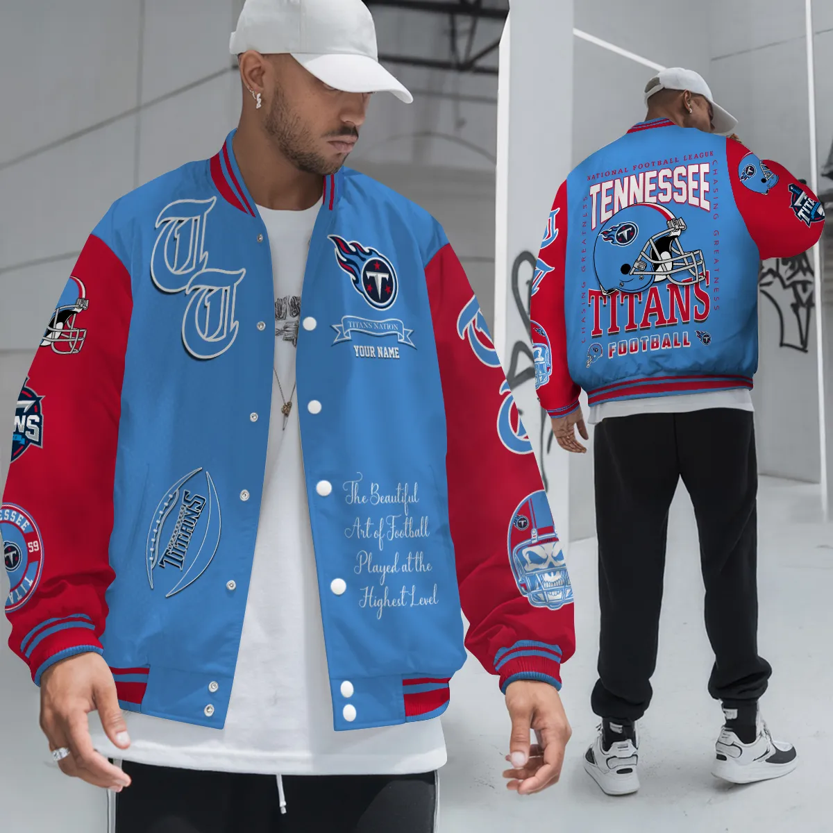 Tennessee Titans National Football Conference Unisex Varsity Jacket Limited Edition AZTAVJK0000161 - Image 2