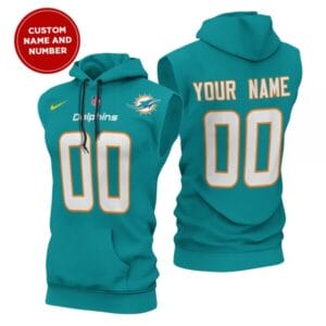Miami Dolphins New Era Men's Champions Flair Hooded Muscle Sleeveless T-Shirt AMCSLH000032