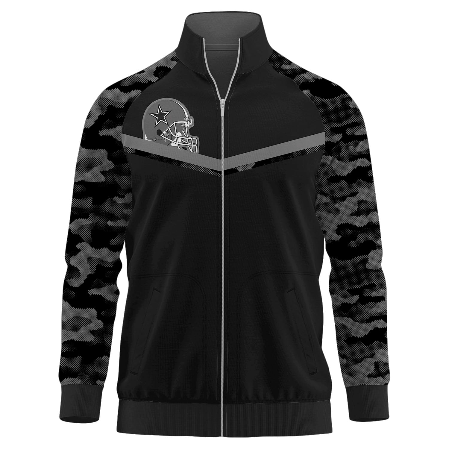 Dallas Cowboys Premium Unisex Camo Stand Collar Jacket AMCSCJK000017 - Image 2