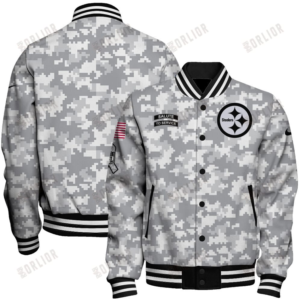 Pittsburgh Steelers National Football League Arctic Camo Unisex Varsity Jacket AMCVJK0000169