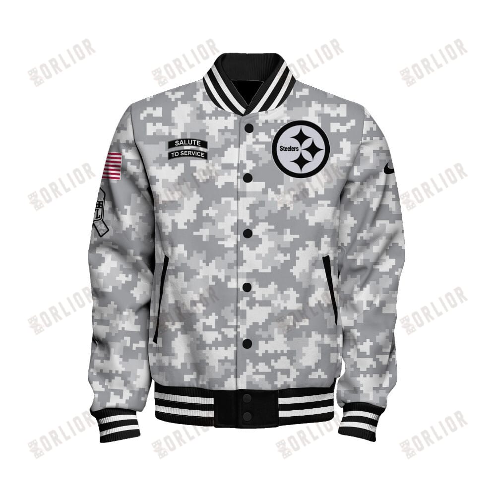 Pittsburgh Steelers National Football League Arctic Camo Unisex Varsity Jacket AMCVJK0000169 - Image 2