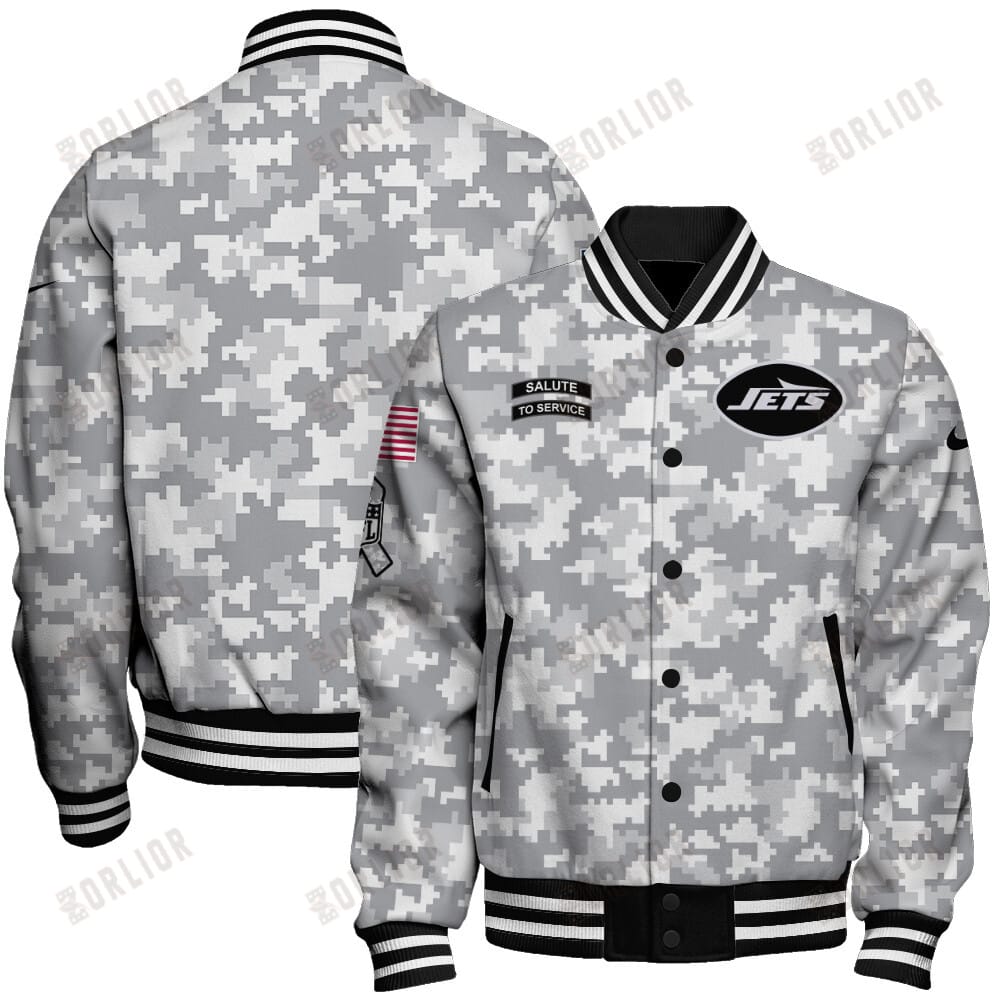 New York Jets National Football League Arctic Camo Unisex Varsity Jacket AMCVJK0000170