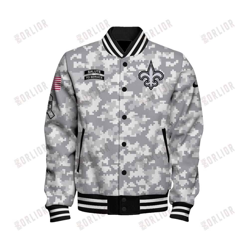 New Orleans Saints National Football League Arctic Camo Unisex Varsity Jacket AMCVJK0000172 - Image 2