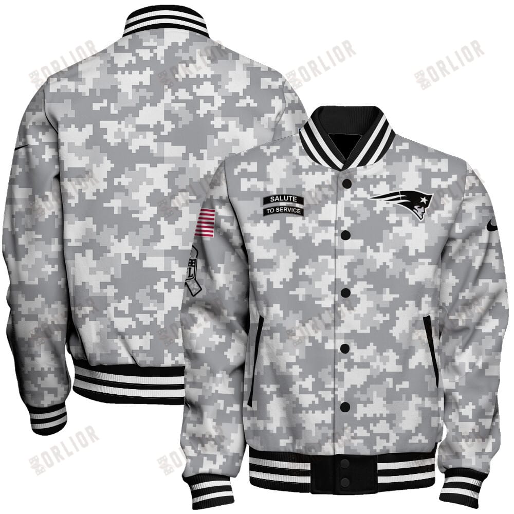 New England Patriots National Football League Arctic Camo Unisex Varsity Jacket AMCVJK0000173