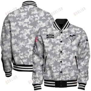 Minnesota Vikings National Football League Arctic Camo Unisex Varsity Jacket AMCVJK0000174