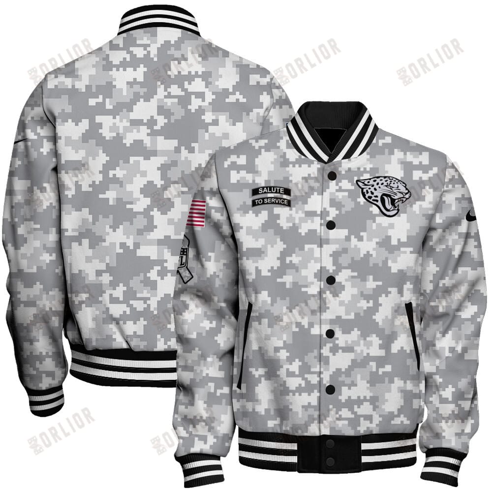 Jacksonville Jaguars National Football League Arctic Camo Unisex Varsity Jacket AMCVJK0000180