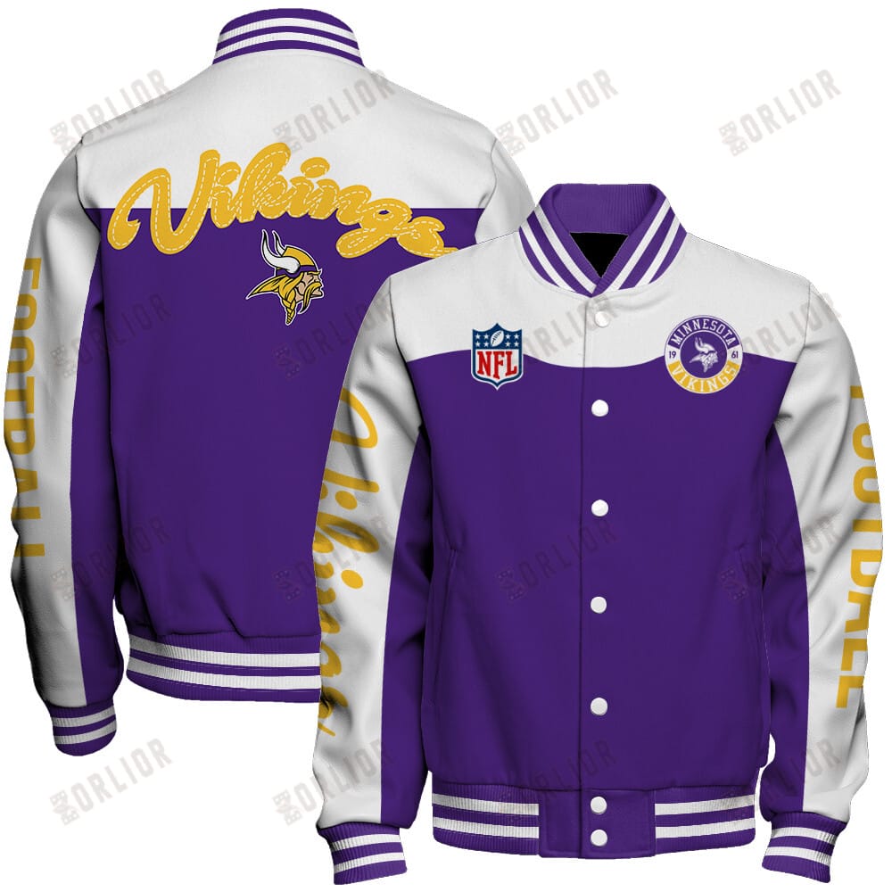 Minnesota Vikings Unisex Athletic Legacy Varsity Jacket AMCVJK0000205