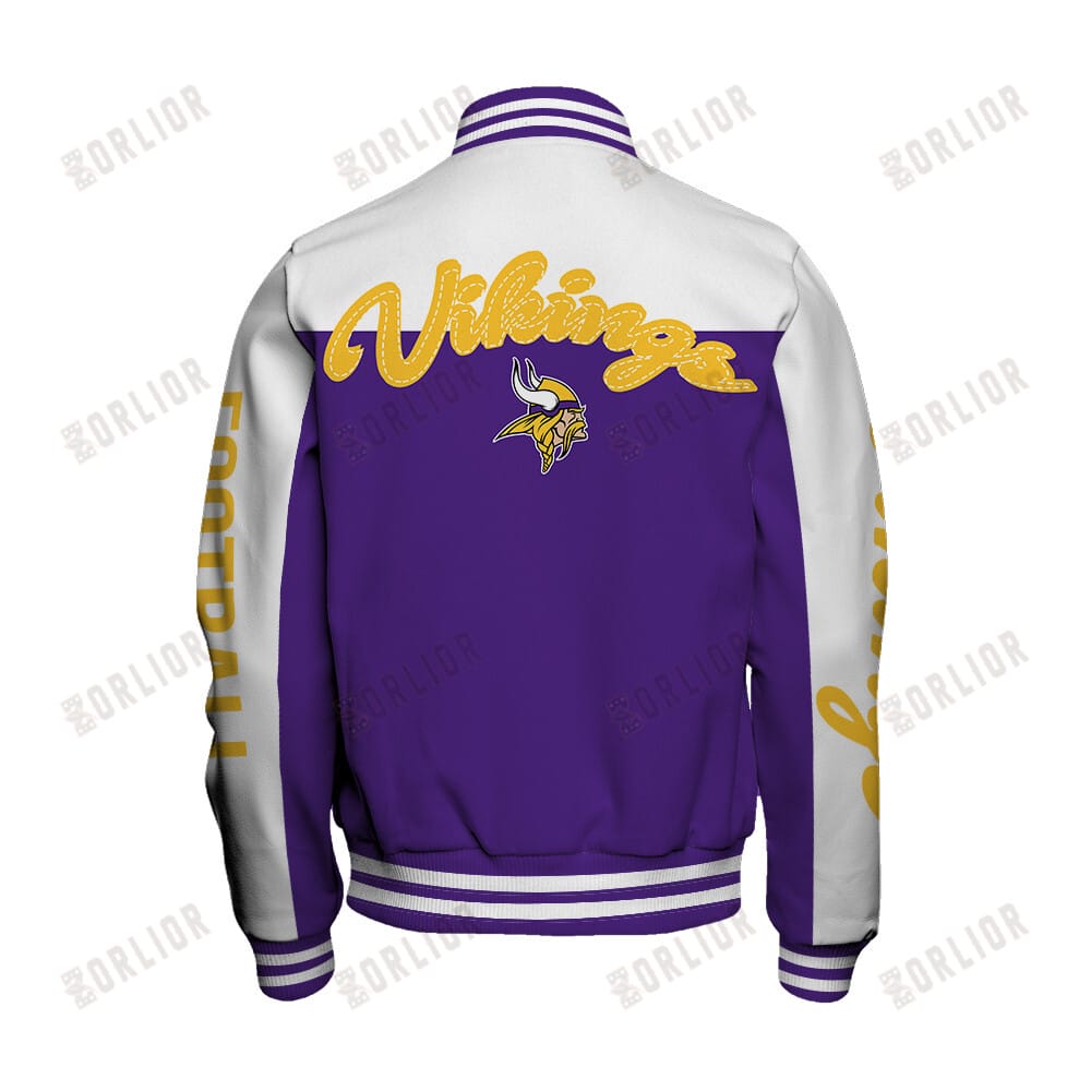 Minnesota Vikings Unisex Athletic Legacy Varsity Jacket AMCVJK0000205 - Image 3