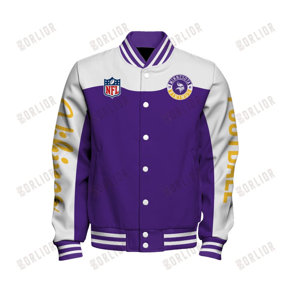 Minnesota Vikings Unisex Athletic Legacy Varsity Jacket AMCVJK0000205 - Image 2