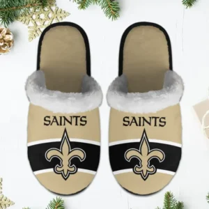 New Orleans Saints Winter Comfy Cotton Fuzzy Slippers AMCFSL000045