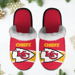 Kansas City Chiefs Winter Comfy Cotton Fuzzy Slippers AMCFSL000046