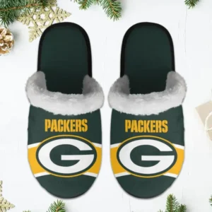 Green Bay Packers Winter Comfy Cotton Fuzzy Slippers AMCFSL000042