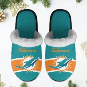Miami Dolphins Winter Comfy Cotton Fuzzy Slippers AMCFSL000038