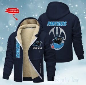 Carolina Panthers Premium Personalized Zip-Up Velvet Jacket AMCZUVJK000029