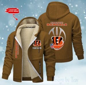 Cincinnati Bengals Premium Personalized Zip-Up Velvet Jacket AMCZUVJK000030