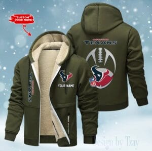 Houston Texans Premium Personalized Zip-Up Velvet Jacket AMCZUVJK000037