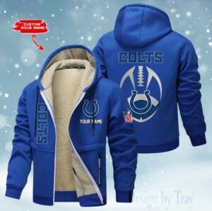 Indianapolis Colts Premium Personalized Zip-Up Velvet Jacket AMCZUVJK000036