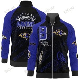 Baltimore Ravens Premium All-Over Print Stand Collar Jacket AMCSCJK000025