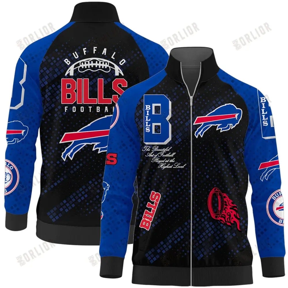Buffalo Bills Premium All-Over Print Stand Collar Jacket AMCSCJK000026