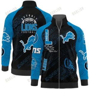 Detroit Lions Premium All-Over Print Stand Collar Jacket AMCSCJK000027