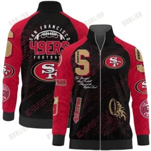 San Francisco 49ers Premium All-Over Print Stand Collar Jacket AMCSCJK000031