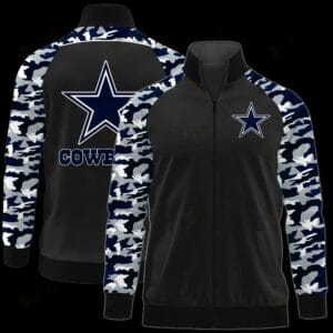 Dallas Cowboys Premium All-Over Print Stand Collar Jacket AMCSCJK000059