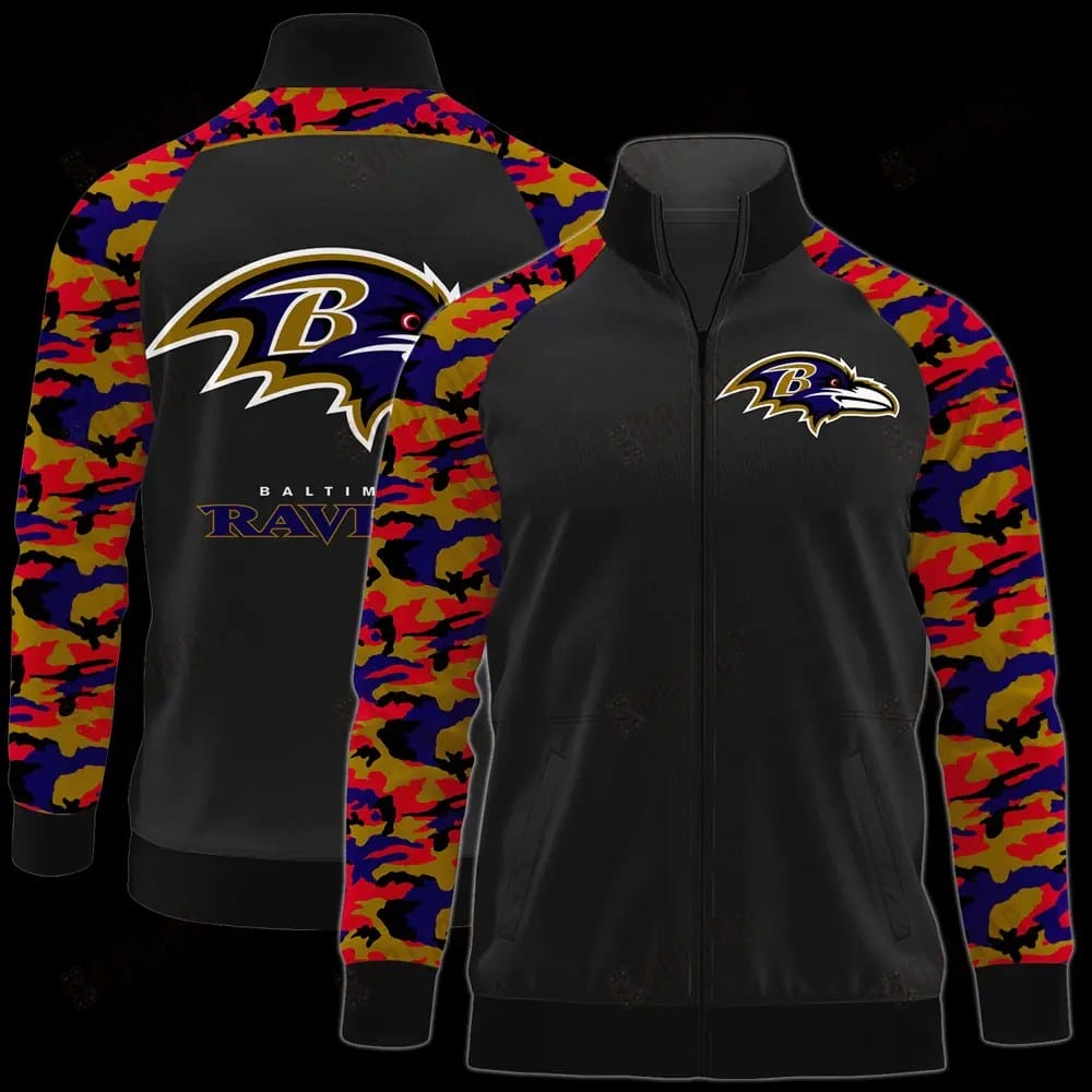 Baltimore Ravens Premium All-Over Print Stand Collar Jacket AMCSCJK000061