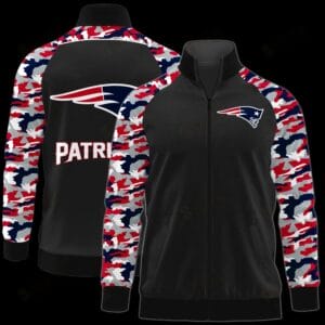 New England Patriots Premium All-Over Print Stand Collar Jacket AMCSCJK000063