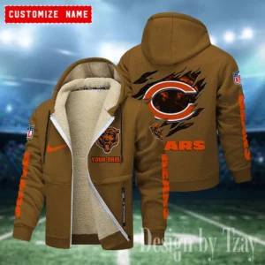 Chicago Bears Premium Personalized Zip-Up Velvet Jacket AMCZUVJK000015