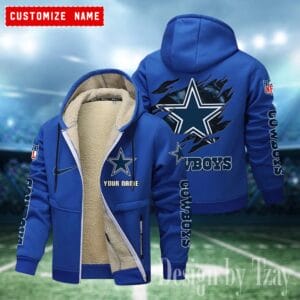 Dallas Cowboys Premium Personalized Zip-Up Velvet Jacket AMCZUVJK000005