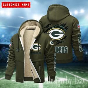 Green Bay Packers Premium Personalized Zip-Up Velvet Jacket AMCZUVJK000018