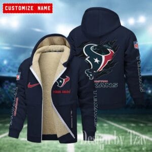 Houston Texans Premium Personalized Zip-Up Velvet Jacket AMCZUVJK000021