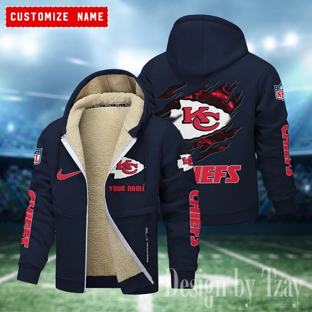 Kansas City Chiefs Premium Personalized Zip-Up Velvet Jacket AMCZUVJK000023 - Image 5