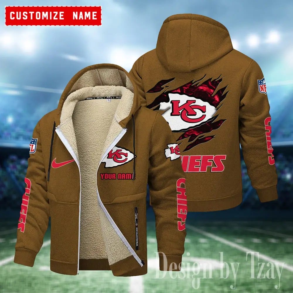 Kansas City Chiefs Premium Personalized Zip-Up Velvet Jacket AMCZUVJK000023 - Image 7