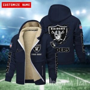 Las Vegas Raiders Premium Personalized Zip-Up Velvet Jacket AMCZUVJK000024