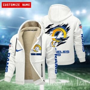 Los Angeles Rams Premium Personalized Zip-Up Velvet Jacket AMCZUVJK000042