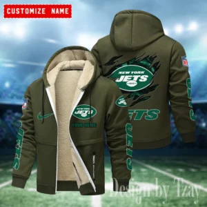 New York Jets Premium Personalized Zip-Up Velvet Jacket AMCZUVJK000046